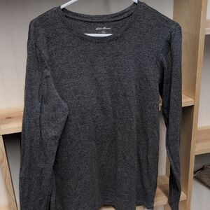 Eddie Bauer Gray Long Sleeve T-shirt hirt Women's XL